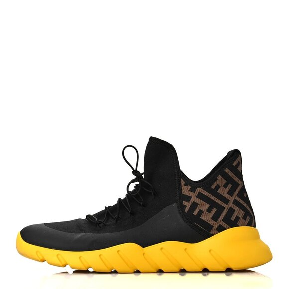 Fendi FF Motif Mesh High 'Black Yellow' Fendi Size 10 - Picture 1 of 10